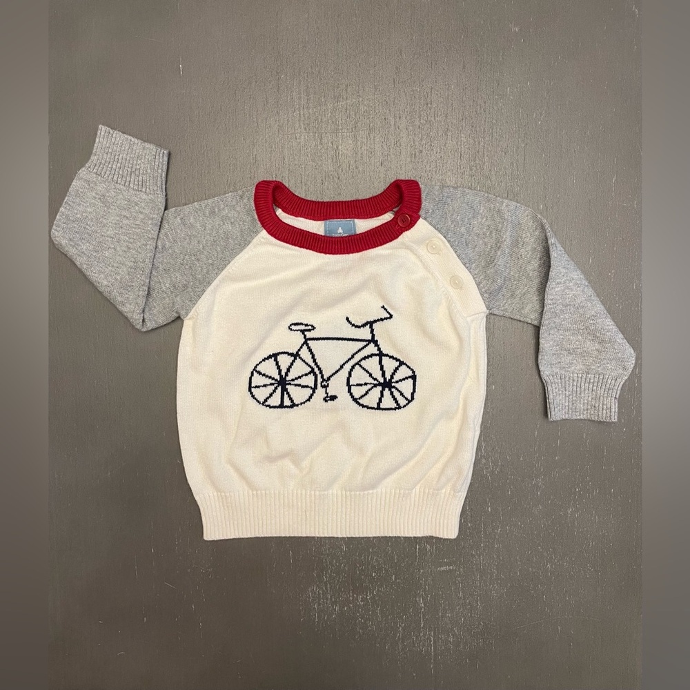 Baby GAP Cream and Grey Pullover Sweater